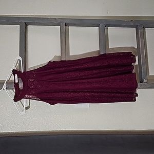 Wine Lacey Dress